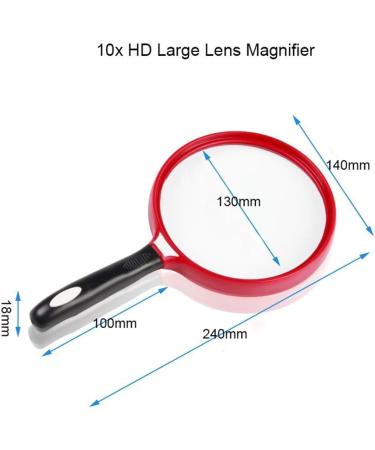 10x Handheld Portable Magnifier 10x Hd Magnifying Glass 130mm Large Lens for Elderly & Students Reading Books Small Prints Newspapers Map Loupe Made in China - Buy Online on GoSupps.com