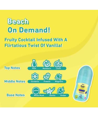 P_lum BodyLovin Hawaiian Rumba Deodorant Roll On - 4% Lactic Acid 1% Glycolic Acid 48 Hr Odor Control & Brightening Aluminium-Free | Fresh Beachy Scent (50 ml) - Shop Internationally - Buy Online on GoSupps.com