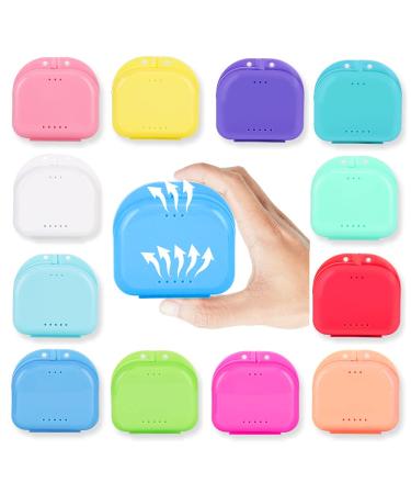Orthodontic Retainer Case 3 Pack - Vent Holes, Snap Lock - Blue/Purple/White - Denture Holder - Buy Online on GoSupps.com