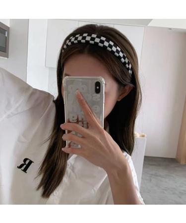 Checkered Padded Headband for Women - Black and White Sponge Puffy Headband - Christmas Hair Accessory - Buy Online on GoSupps.com