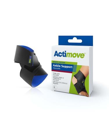 Sports Edition Ankle Brace for Men & Women | Adjustable Compression Support Sleeve for Sprained Ankle Achilles Tendonitis Plantar Fasciitis & Injured Foot | Universal Black