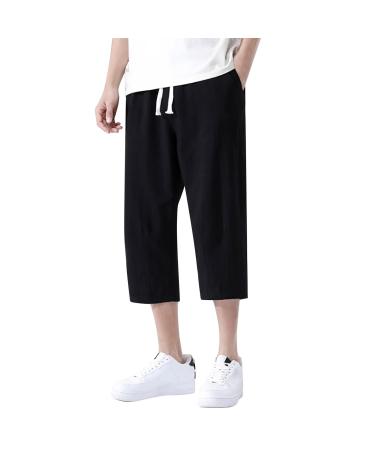 CEWIFO Men Shorts Print Hosen In solid cotton color Cutting women pants for men sports pants black men short training pants men short cotton short pants men cotton cargo shorts a2-black 5xl