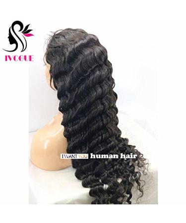 Long Deep Wave Mongolian Virgin Human Hair Full Lace Wigs | Free Part Lace Front Wigs with Bleached Knots & Baby Hair (20") - Shop Internationally - Buy Online on GoSupps.com