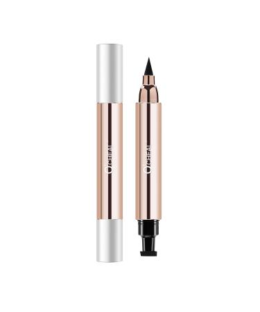 O'CHEAL 2 in 1 Professional Makeup Black Liquid Eye Liner Pencil for Women  Perfect Blend Eye Definer for Precise or Smudged Look  Premium Wing Cat Eyes Stamp Eyeliner