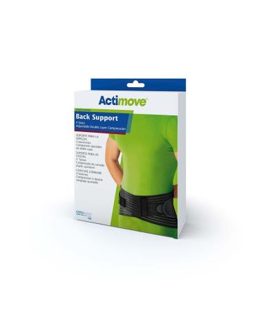 Sports Edition Back Support | Adjustable Back Brace with 4 Stays | Double Layer Compression for Acute & Chronic Back Pain | Black Medium - Buy Online on GoSupps.com