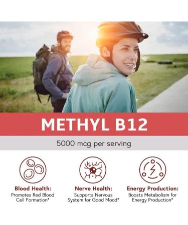 Elixeed Vitamin B12 5000mcg Methylcobalamin 90 Fast Dissolve Tablets - Blood Function, Energy & Nerve Support - Peach Flavor, Vegan & Non-GMO - Buy Online on GoSupps.com