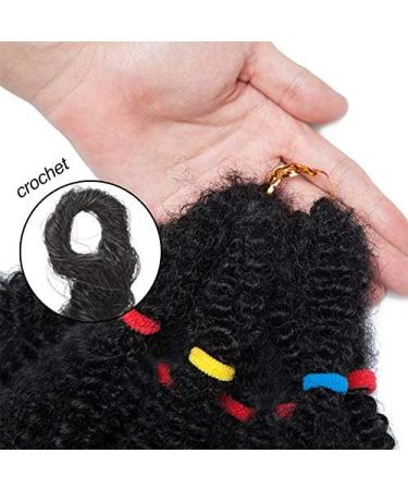  Dark Black Afro Kinky Bulk Hair Braiding Curly Synthetic Hair Extensions For Braiding 11 Inch/43CM Afro Twist Hairpiece - Buy Online on GoSupps.com