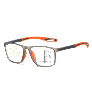TR90 Flexible Blue Light Blocking Reading Glasses Progressive Multifocus Computer Readers Anti Glare Glasses(Couleur:Orange Grandeur:2.5X)