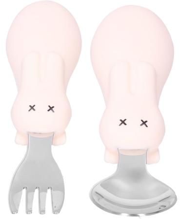Baby Fork Spoon Fine Workmanship Safe Cute Shape High Temperature Resistant Exquisite Beautiful Toddler Feeding Utensils for Feeding(Off-White) - Buy Online on GoSupps.com