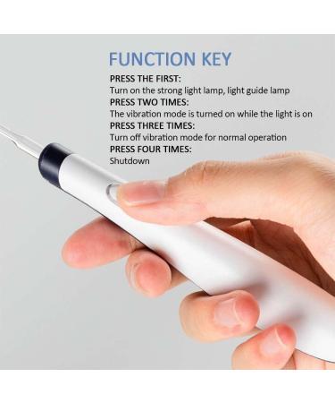 Vibrating Ear Wax Removal Tool with Light - Safe Ear Wax Cleaner for Adults or Kids with 4 Ear Pick Pieces and Brush - White - Buy Online on GoSupps.com