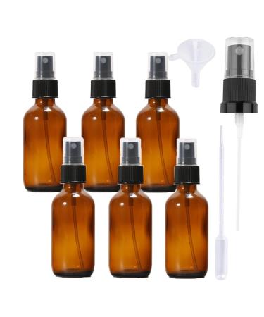 Pecewos spray bottle glass 60ml spray bottle small glass with atomizer for essential oils cosmetics pharmacists cleaning aromatherapy massage hair - 6PCs