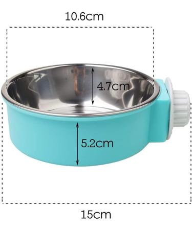 2 Pcs Pet Crate Bowls 2-in-1 Dog Hanging Bowl Removable Cage Water Bowls for Small Animals Blue & Green - Buy Online on GoSupps.com