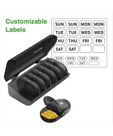 Fullicon Pill Organizer - 2 Times a Day AM PM Daily Medicine Organizer Black Replacement 2 Pack - Buy Online on GoSupps.com