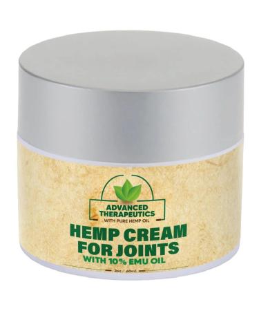 Advanced Therapeutics Hemp Cream with 10 % Emu Oil 2 Ounce Jar Non Greasy