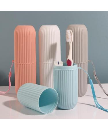 Portable Travel Toothbrush Holder Case | Multifunction Toothbrush Cup for Camping Business Trips & School - Pink - Buy Online on GoSupps.com