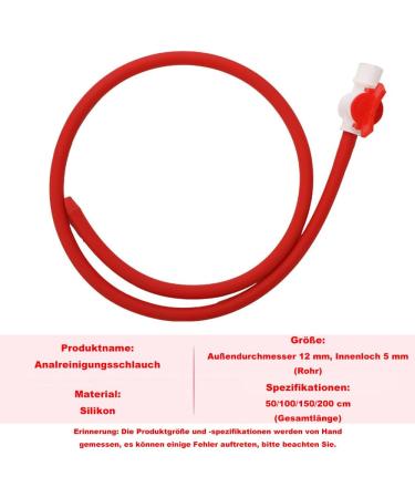 GTBXFU Portable Enema Anal Shower - Intimate Silicone Hose for Men & Women | 200cm Red Colon Rinsing Solution - Buy Online on GoSupps.com