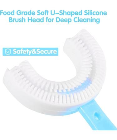 4Pack Kids Toothbrush Food Grade Soft Silicone Brush Head 360 degree Oral Teeth Cleaning Full Mouth Toothbrush Design for Toddlers and Children - Buy Online on GoSupps.com