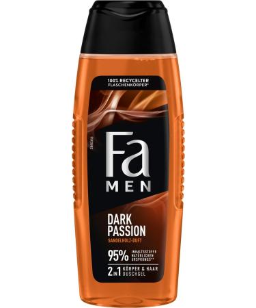handle FA Dark Passion Shower gel for men 12 x 250 ml 2in1 for body and hair with the masculine scent of seductive sandalwood and oriental spices mild and vegan formula - Buy Online on GoSupps.com