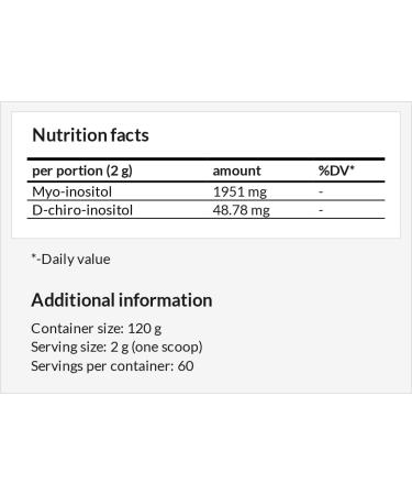 Inositol Powder (Myo/D-Chiro Inositol) 120g | Buy Premium Quality for Improved Health | International Shipping Available - Buy Online on GoSupps.com