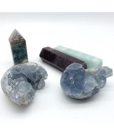 Natural Crystal Rough Home Decoration 1pc Small Size Natural Blue Celestite Crystal Cluster Raw Stones Ornaments Crystal Stones Purification GiftsOre Stones PEIQIYIN - Buy Online on GoSupps.com