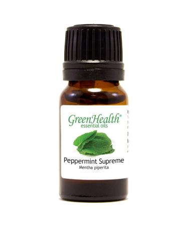 GreenHealth Peppermint Essential Oil 100% Pure Mentha Piperita 10 ml (0.33 fl oz) Aromatherapy Diffusers DIY Candle Making Soap Making Home Fragrance