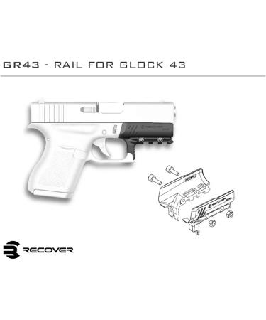 Recover Tactical GR42/GR43/GR43/GR48 Picatinny Rail for Glock 42/43/43x/48 - Easy Install, No Mods Needed - Buy Online on GoSupps.com