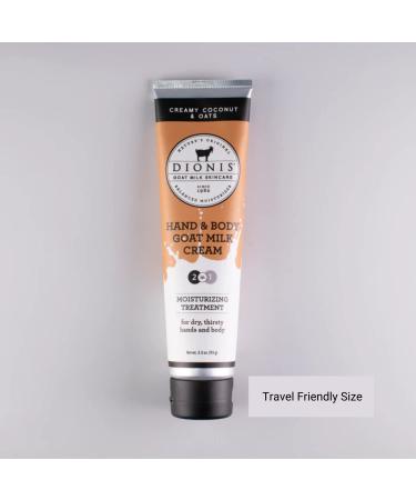 Dionis Goat Milk Skincare Creamy Coconut & Oats Hand & Body Cream (3.3 oz) | Made in USA | Cruelty-Free & Paraben-Free - Buy Online on GoSupps.com