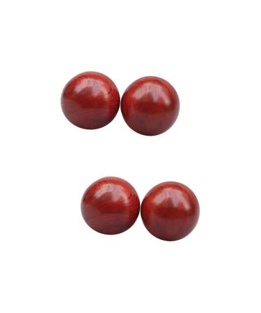 Beaupretty 4 pieces of hand massage balls Chinese balls for the hands rosewander handball muscle massage ball stressball sports balls china massage device fitness gymnastics ball bamboo red