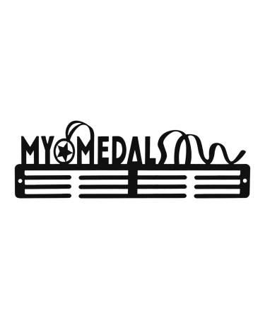 Sehaz Artworks Medal Hanger display | Medal Holder Display | Race Medal Display Case | Running Medal Hanger Display | Marathon Medal Display | Medal Rack | Display upto 40 medals (Black)