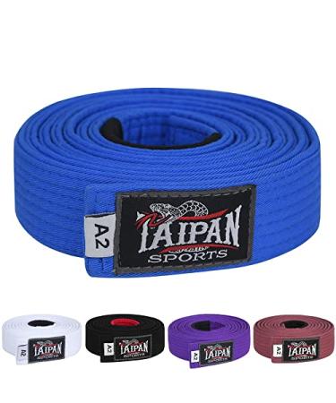 Taipan BJJ Belt for Adults, Brazilian Jiu Jitsu Belts Made of 100% Cotton A3 Blue
