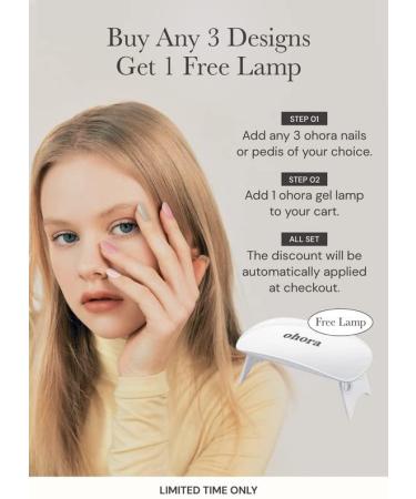 ohora Semi Cured Gel Nail Strips - N Almond Blossom | Works with UV Nail Lamps | Salon-Quality Long Lasting | Easy Application & Removal | Includes Prep Pads, Nail File, & Wooden Stick - Buy Online on GoSupps.com