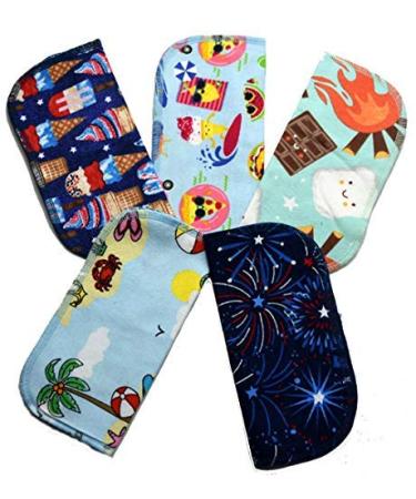 Summertime Fun 2 Ply Printed Flannel 8x8 Inches Set of 5 Little Wipes - Buy Online on GoSupps.com