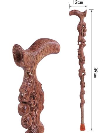 Cane Elderly Crutches Solid Wood Walking Stick Walker Black and Ebony Fine Carving 89cm Long Available as Needed Truncated by Yourself Beautiful Scenery Bathing in Sunlight - Buy Online on GoSupps.com