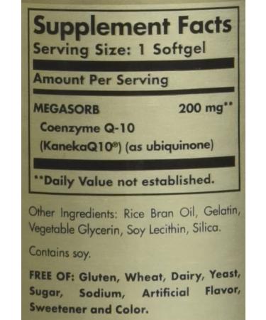 Solgar CoQ-10 200mg Softgels - Heart & Brain Support - Coenzyme Q10 Supplement - Enhanced Absorption - 60 Servings - Buy Online on GoSupps.com