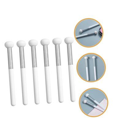 MAGICLULU 6 Pcs Makeup Brush Set - Sponge Concealer Eye Shadow Blending Bronzer Lipstick - Travel-Friendly White Wooden Handle Synthetic Brushes - Buy Online on GoSupps.com