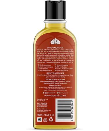 Ayumi Pure Almond Oil - Rich in Fatty Acids for Skin & Hair Care - 3 x 150ml - Buy Online on GoSupps.com