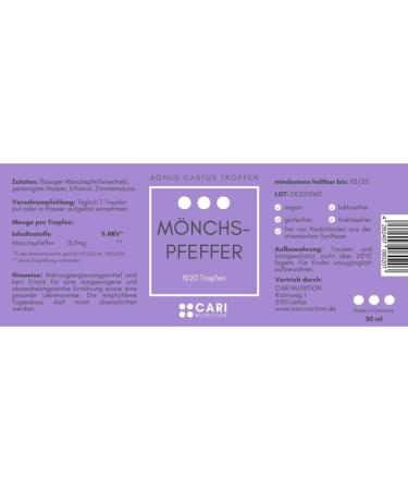 Mnchspepfer Drops 1020 | High Dose Agnus Castus for PMS Menopause & Fertility | Vegan 30ml Liquid Extract | Made in Germany - Buy Online on GoSupps.com