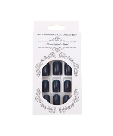 Brishow Short Press On Ballerina Nails - 24 Pure Color Acrylic False Nails for Women & Girls (Cyan) - International Shipping Available - Buy Online on GoSupps.com