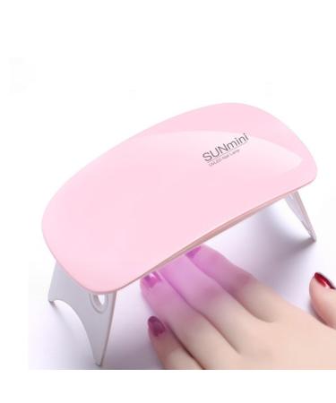 Mini Nail Lamp Portable LED Nail Lamp 6W Nail Gel Dryer DIY Art Nails Tool for Women and Girls Manicure (Pink)