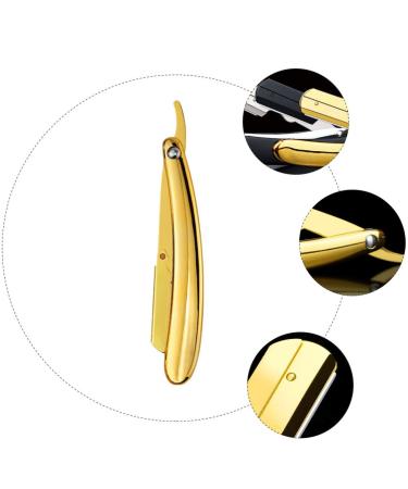 Lurrose Engraved Razor Holder - Manual Galvanized Handle for Bortschneider Straight Razor & Shaver - Rustproof Steel Stylish Gold Finish | International Shipping - Buy Online on GoSupps.com