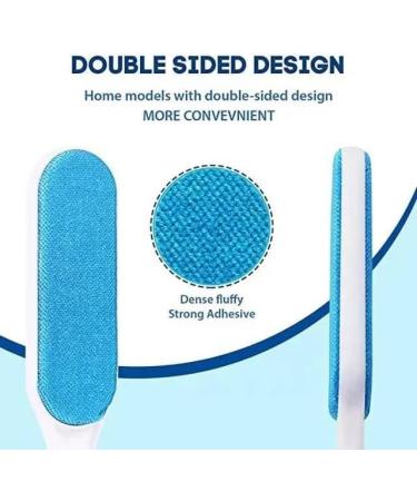 Pet Hair Removal Tool - Double-Sided Lint Brush for Dogs Clothes & Furniture | Self-Cleaning Base | Best Lint Remover for Pet Hair (Blue - Buy Online on GoSupps.com