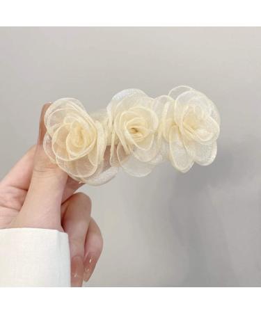 SUNEE 3 pcs White Roses Flower Hair Clips for Women - Perfect for Wedding, Bridesmaids, and Parties - Buy Online on GoSupps.com