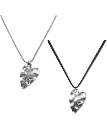 Oralgo Heart Follower Necklace - Titanium Steel Choker & Love Trailer Jewelry | Perfect Gift for Women - B Black Rope Model - Buy Online on GoSupps.com