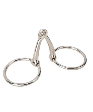 Pssopp Horse Snaffle Bit Stainless Steel Horse Ring Hollow Jointed Mouth Loose Oval Mouth for Equestrian Supplies