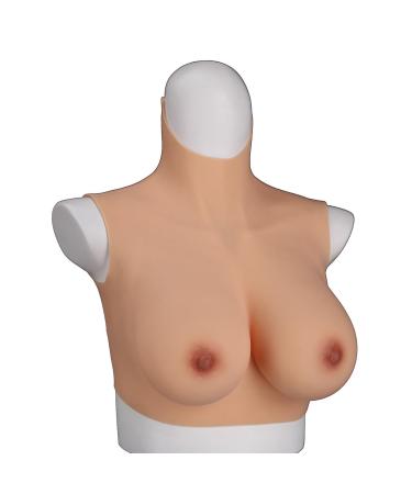 Knobco Hoher collar Half -length realistic silicone breast shapes fake breast breasts.