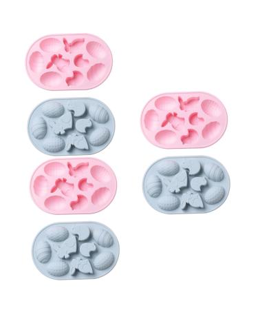Zerodeko 6 Pcs Silicone Mold Christmas Decor Easter Egg Molds Silicone DIY Candy Gum Paste Easter Baking Manual Silicone Fondant Mold Cake Fondant Mint Jelly Chocolate Cake Mold Silica Gel 22.9X15X2.3CMx3pcs