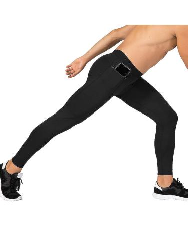 WRAGCFM Men's Compression Workout Leggings with Pockets - Black, Large - Buy Online on GoSupps.com