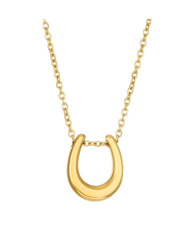 OralGos Horseshoe Necklace for Women U Shape Wedding Jewelry Accessories for Women Valentine's Day Anniversary Birthday Gold