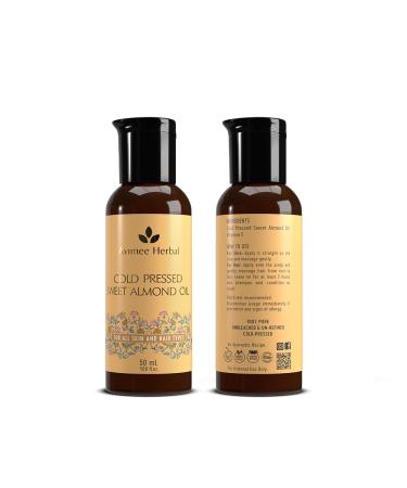 AVIMEE HERBAL Sweet Almond Oil - Pure Cold Pressed Hair Strengthening Oil | 50 ML | Fights Split Ends & Enriched with Vitamin E Mineral Oil Free - Buy Online on GoSupps.com