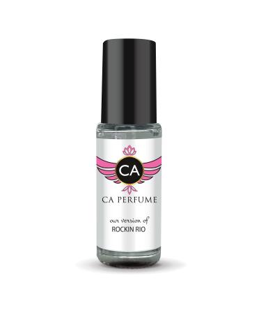 CA Perfume Impression of Rockin Rio For Women & Men Replica Fragrance Body Oil Dupes Alcohol-Free Aromatherapy Sample Travel Size Concentrated Long Lasting Attar Roll-On 0.14 Fl Oz/4ml-X1